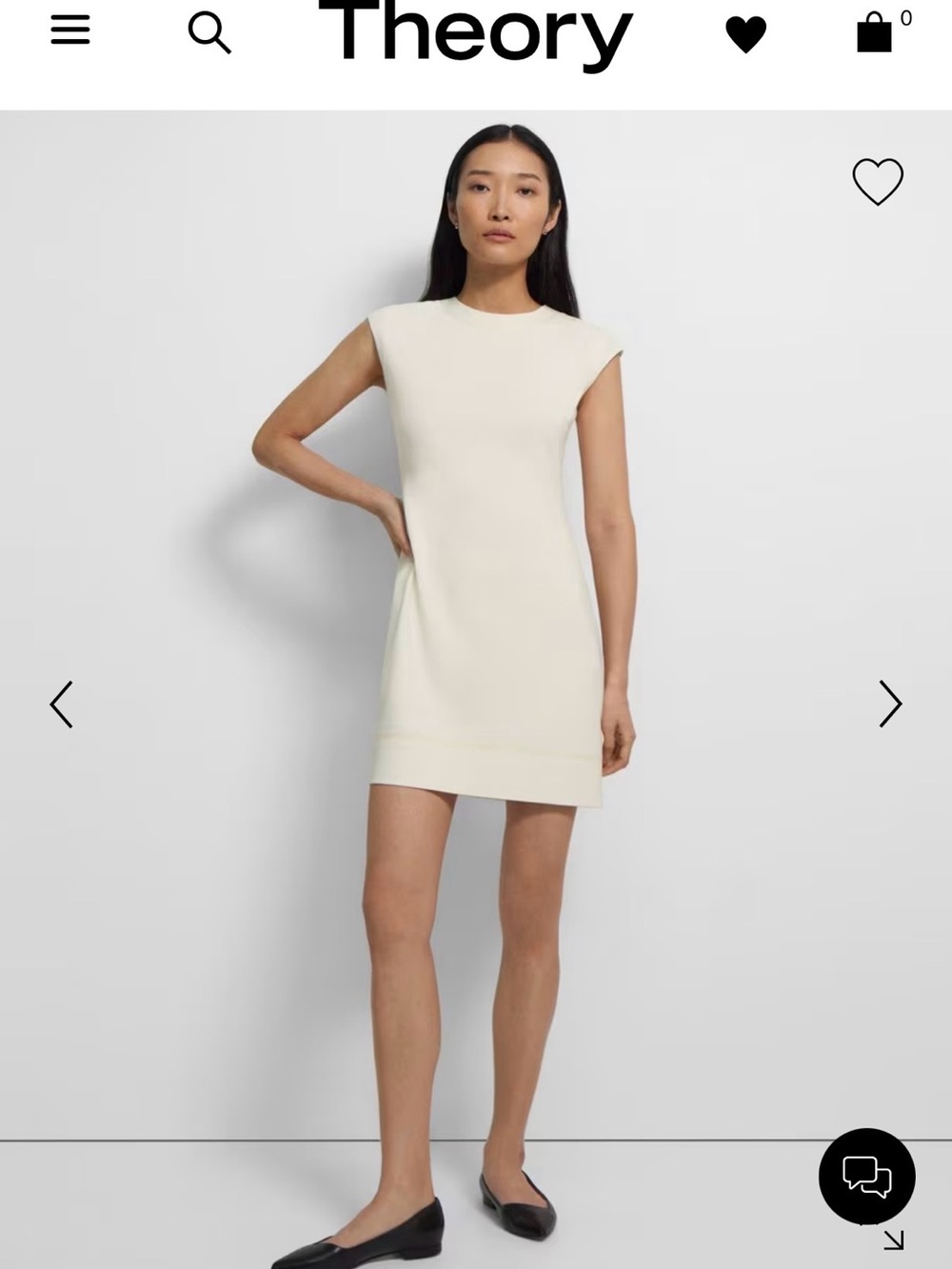 Theory Cream Cap-Sleeve Mini Dress